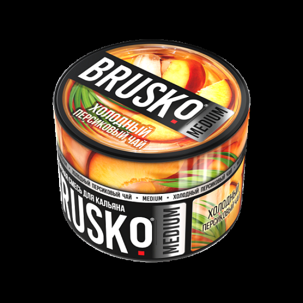 Бестабачная смесь Brusko Холодный Персиковый Чай Medium 50 грамм в Магадане