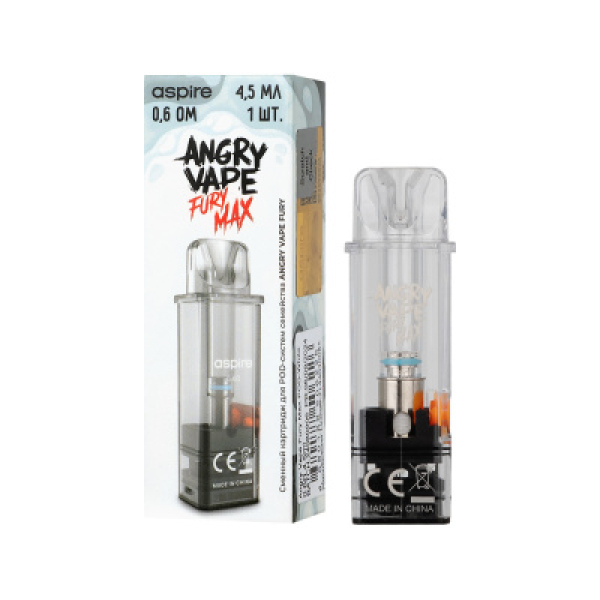 Картридж Angry Vape Fury Max Белый 45 мл 0.6 Ом ( 1 шт.) в Магадане