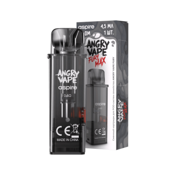 Картридж Angry Vape Fury Max Чёрный 45 мл 0.6 Ом ( 1 шт.) в Магадане