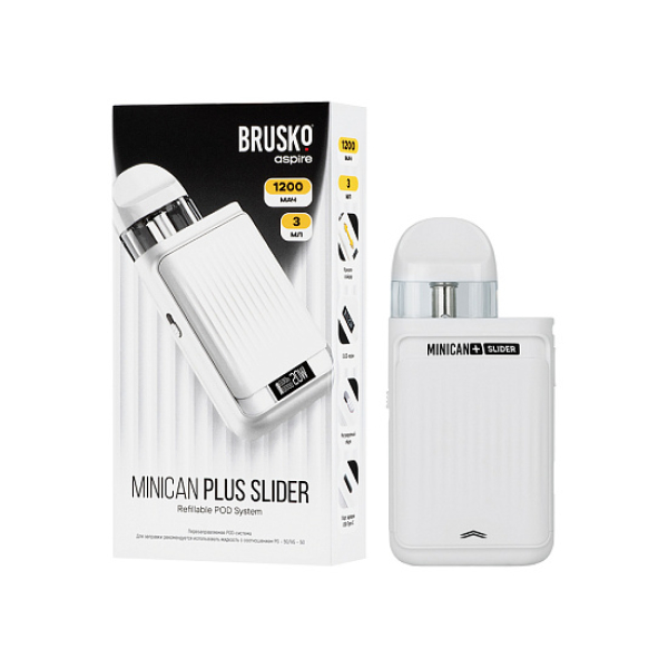 POD-система Brusko Minican      Plus Slider Белый в Магадане