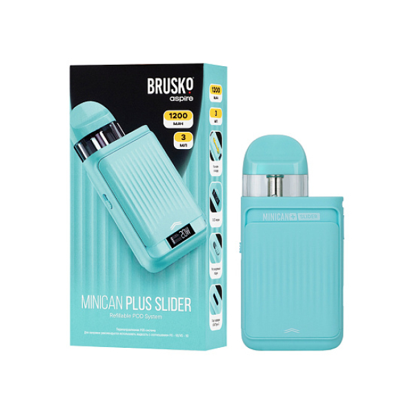 POD-система Brusko Minican      Plus Slider Бирюзовый в Магадане