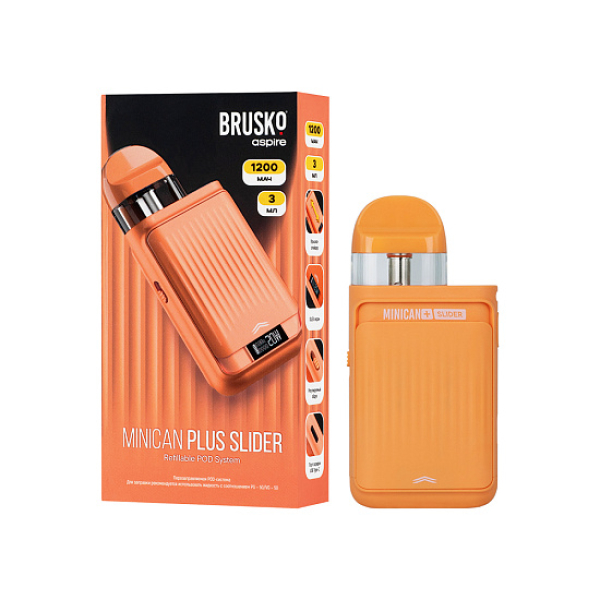 POD-система Brusko Minican      Plus Slider Оранжевый в Магадане