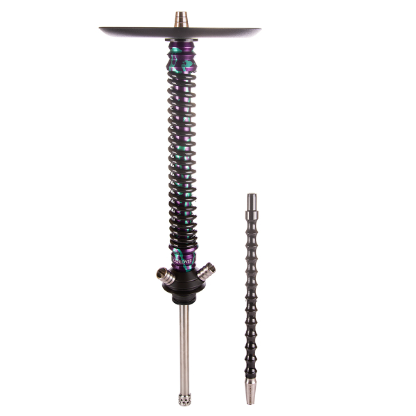 Кальян Mamay Customs Coilover Большой  Пурпурный/бирюзовый Сплеш Чёрный в Магадане