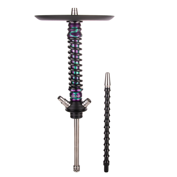 Кальян Mamay Customs Coilover Mini  Фиолетово Бирюзовый Сплеш Чёрный в Магадане