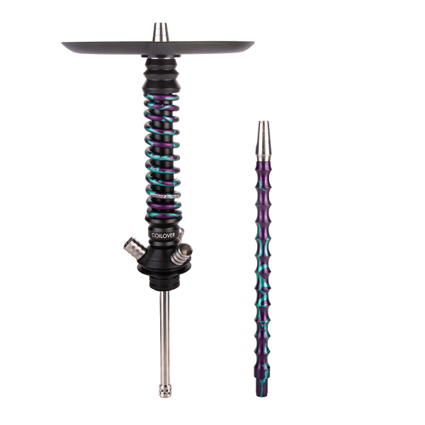 Кальян Mamay Customs Coilover Mini  Чёрный Фиолетовый/бирюзовый Сплеш в Магадане