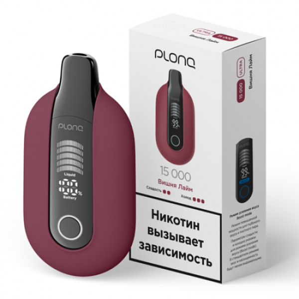Электронная сигарета Plonq Ultra Вишня Лайм 12000 затяжек в Магадане