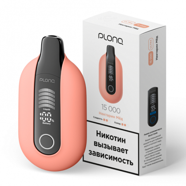 Электронная сигарета Plonq Ultra Нектарин Мёд 12000 затяжек в Магадане